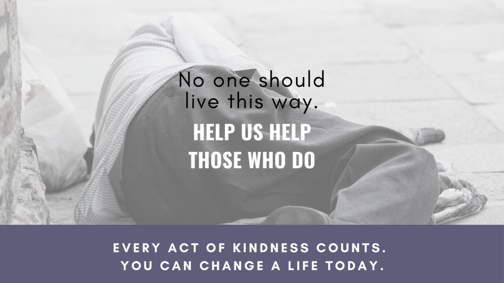 Picture of homeless man laying on the street for Allentown Rescue Mission Drive