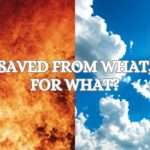 and image of fire on the left and blue clouds on the right